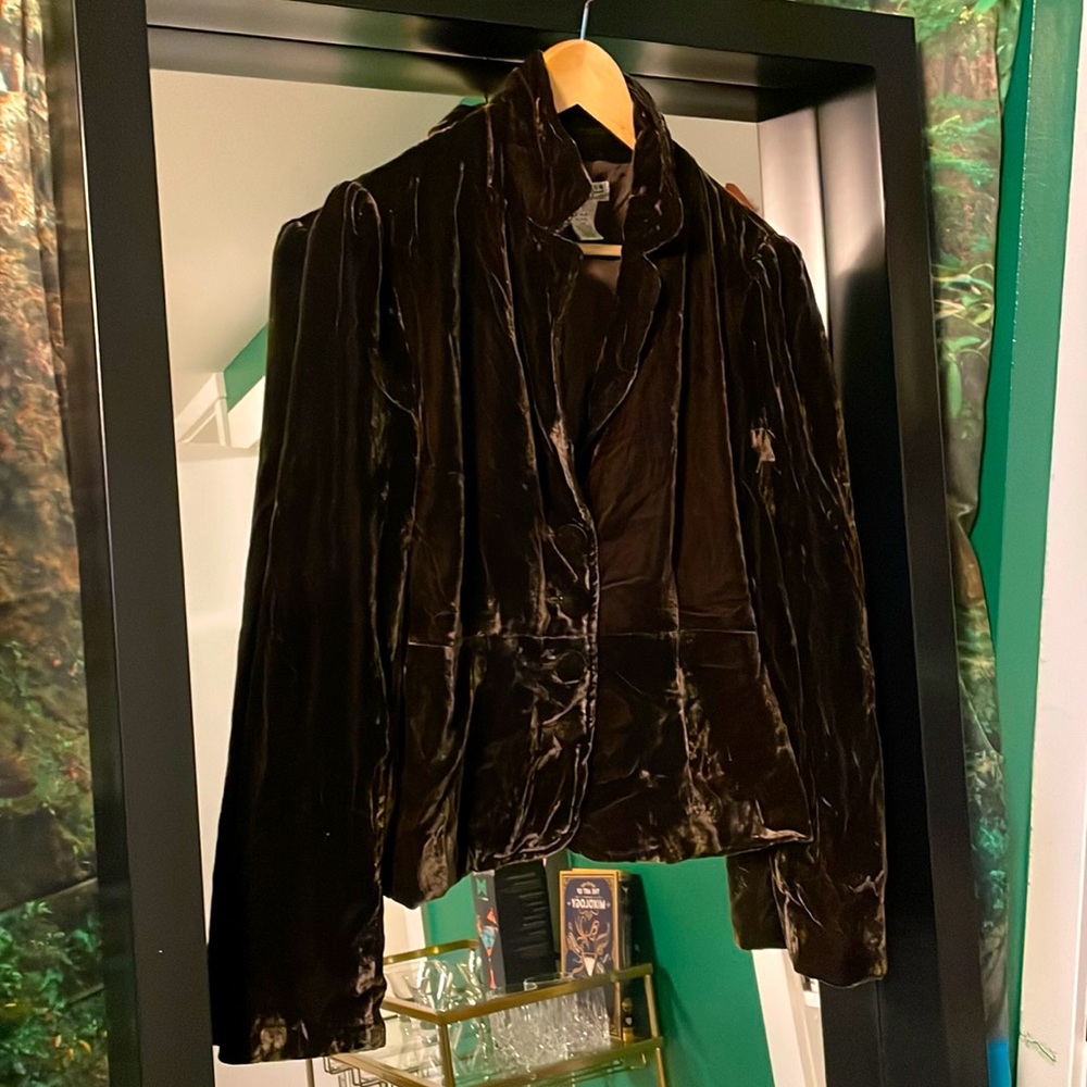Brown velvet blazer